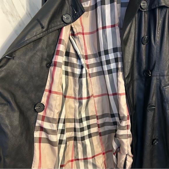 Women Faux Leather Trench Coat with Belt - Picture 13 of 13